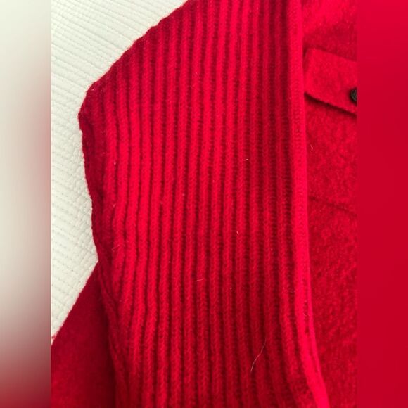 Tally Ho Women’s Red 100% Wool Button Up Cardigan Size Large Petite Vintage - Picture 8 of 11